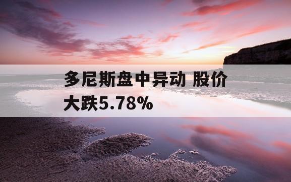 多尼斯盘中异动 股价大跌5.78%